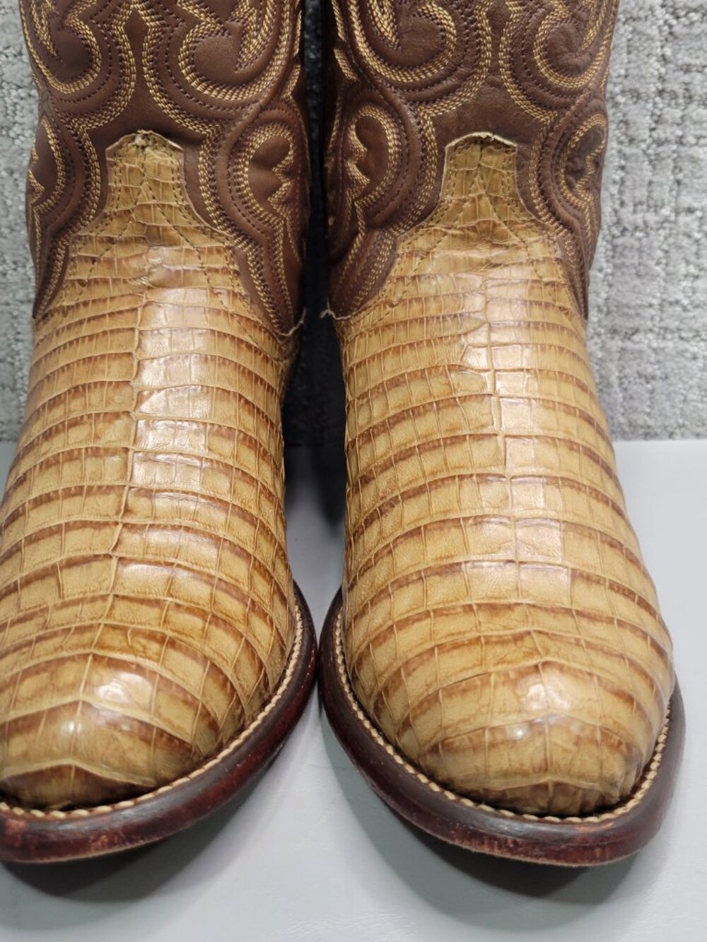 Tecovas the William Men's Size US 8.5D Pecan Caiman Cowboy Boots - Picture 10 of 13